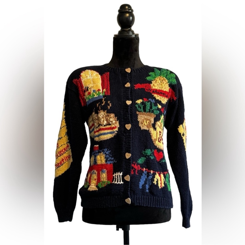 Vintage 1993 The Eagles Eye Hand Knit Sweater Girl Scout Farm
